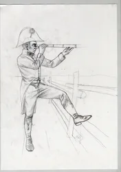 Napoleonic Soldier with Long View (Illustration)