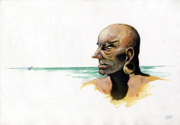 Portrait of a Pirate or Sailor with Sea in the Background