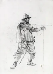 Vessel Soldier of the 17th Century in Firing Position