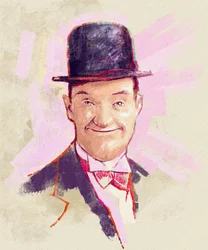 Portrait of Comedian Stan Laurel (illustration)