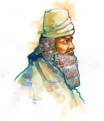 Representation of Zoroaster or Zarathustra founder of Zoroastrianism