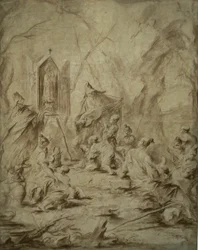 Ballad Singer at a Shrine of the Virgin