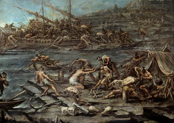 The Boarding of the Galerians in the Port of Genoa (detail)