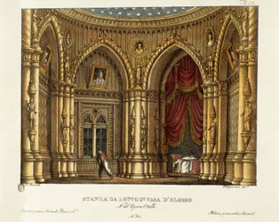 The Bedroom of Elmire (or Elmiro) Scenography for the Opera 