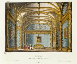 The bedroom of the Royal Palace Scenography for the 1828 performance of the opera 