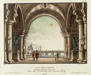 View of the Hall of the Royal Palace Scenography for the Representation in 1829 of the Opera 