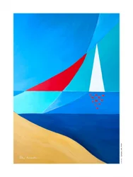 Geometric Beach Sailboats