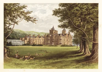Holker Hall, Lancashire, England, 1880 (engraving)