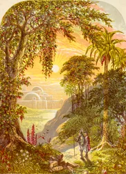 Christian and Hopeful in the land of Beulah, from The Pilgrims Progress by John Bunyan, published c.1880