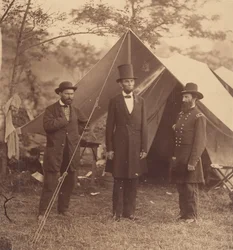 President Abraham Lincoln, Major General John A. McClernand, and E. J., October 3, 1862