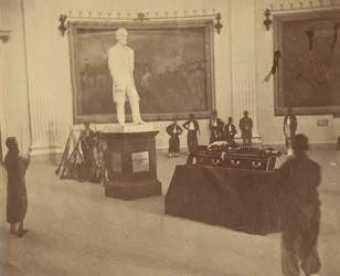 Thaddeus Stevens Lying in State in the Rotunda of the Capitol at Washington, 1867