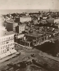View east-southeast from the cupola of the courthouse in Chicago