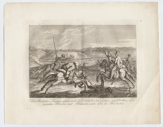 Russian Troops Go After the Battle of Lutzen Back Across the Elbe, 1813