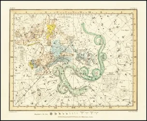 1822 - Ursa Minor - Little Bear also Showing Cassiopeia, Draco & Cepheus
