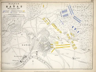 Map of the Battle of Hanau, published by William Blackwood and Sons, Edinburgh and London, 1848