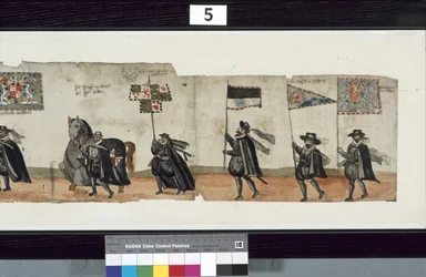 Detail from The Huntly Funeral Procession, said to have been used for the obsequies of George 1st, Marquess of Huntly