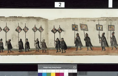 Detail from The Huntly Funeral Procession, said to have been used for the obsequies of George 1st, Marquess of Huntly