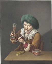 Seated Man with Glass and Pipe