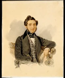 Portrait of Nikolay Mikhaylovich Donaurov (1806-1849) - Watercolor on paper by Alexander Briullov (1798-1877)