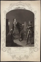 Mr Macready as Hamlet and Mr Stuart as The Ghost
