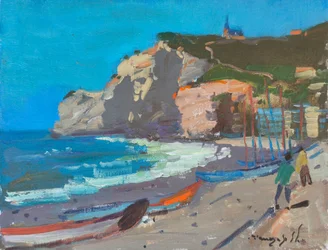 Coastal Cliffs and Boats
