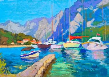 Colorful Harbor Boats