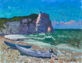 Ocean Cliffs and Boats