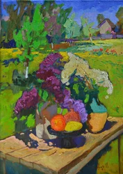 Sunny Lilacs Garden Still Life