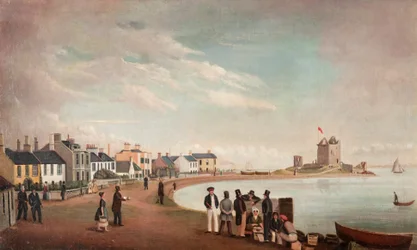 Beach Crescent and Broughty Castle, c.1835