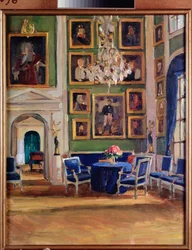 In a Reception Room - Work by Alexander Valentinovich Sredin (Sredine) (1872-1934) - Russian art, late 19th-early 20th century, modernism - A Pushkin Memorial Museum, Saint Petersburg