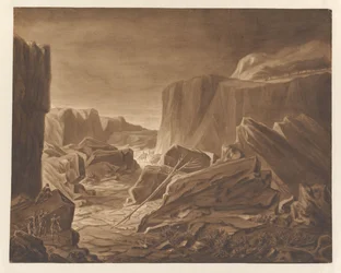 Mountain Landscape with Robbers Spying on Travelers
