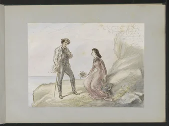 Meeting of Two Lovers by a Rock