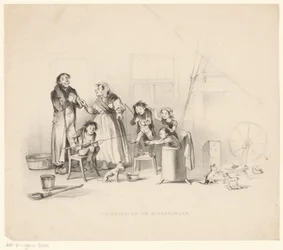 Father and Mother Blissfully Watching Playing Children (Father