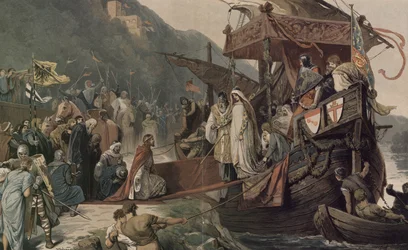 Emperor Frederick II receives at Stolzenfels his bride Isabella