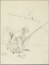 Wounded Soldier Loading his Rifle