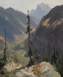The Lütschine Valley with the Wetterhorn. Around 1850