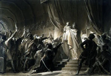 The Empress Maria-Theresa (1717-80) presenting the future Joseph II to the Magnates of Hungary