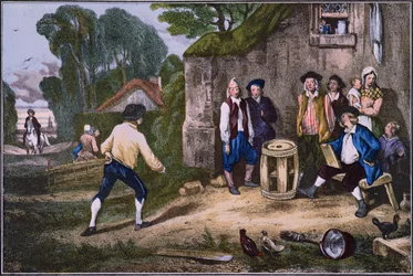 The Barrel Game, engraved by Jean Paul Laurens