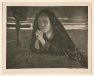 Untitled Study of Woman Praying at Soldier