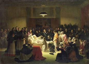 The Last Moments of Charles-Ferdinand of France (1778-1820) in the Administration Room of the Paris Opera House, 14th February 1820, c.1828