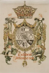 Book-plate of Alfons XIII