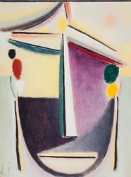 Abstract Head: Black-Yellow-Purple