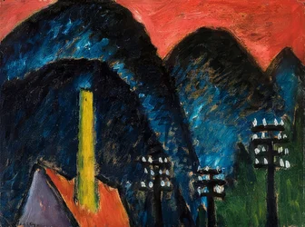 Blue Mountains (Landscape with Yellow Chimney)