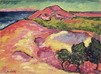 Coast Scene with Red Hill