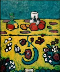 Still Life with Colorful Blanket