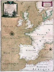 The Ocean with the Coast of France, Spain, Portugal, England, Netherlands, Denmark