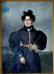 Portrait of Sophie Dawes, Baroness of Feucheres, in a Hunting Suit