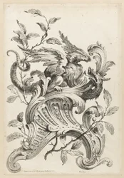 Winged Griffon on a Rocaille Bracket, from Premiere Partie Diverse Ornements