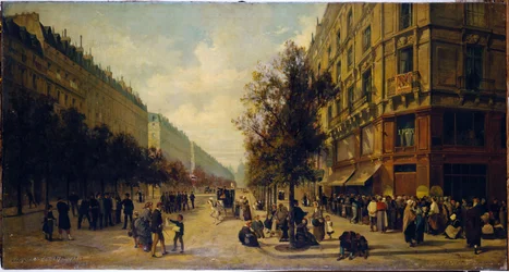 Queue at the door of a grocery store (corner of Rue Réaumur and Boulevard Sébastopol) in November 1870, in 1871