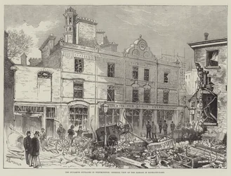 The Dynamite Outrages in Westminster, General View of the Damage in Scotland-Yard